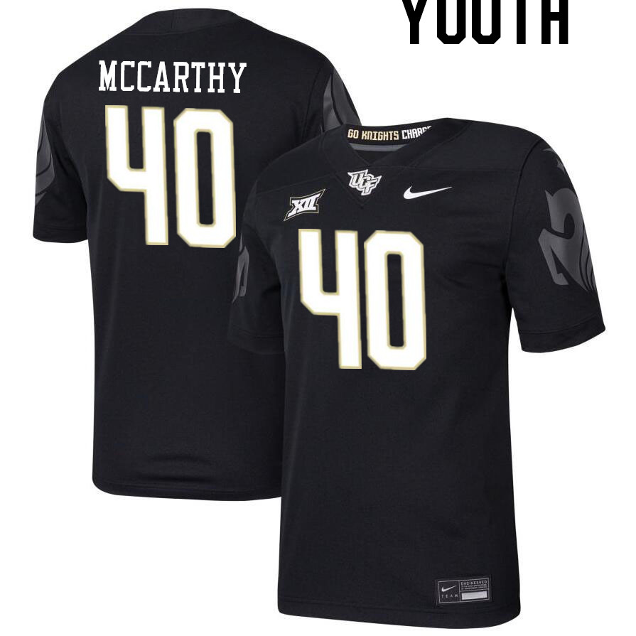 Youth #40 Mitch McCarthy UCF Knights Big 12 Conference College Football Jerseys Stitched-Black